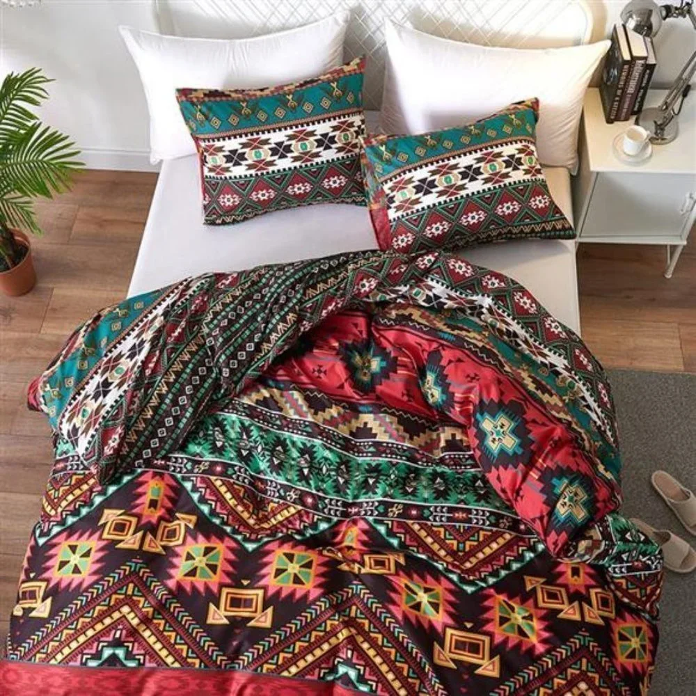 NEW Bohemian Colorful 3 piece Duvet Bedding Set